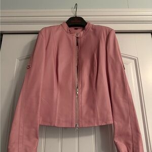 Danier Pink Leather Jacket – Women’s M/M (UK 16–18)